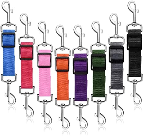 8 multi-color dog collar backup clips